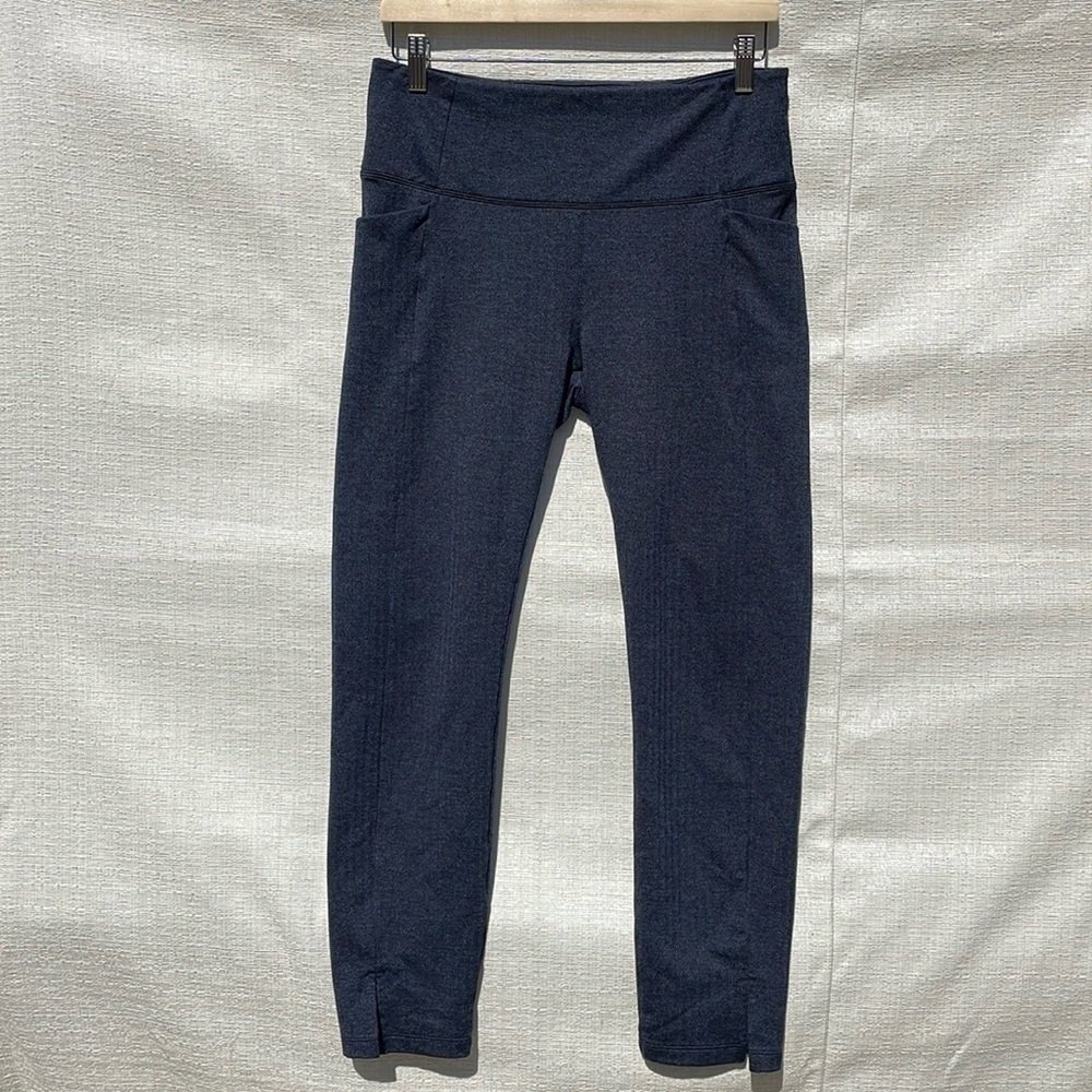 Athleta Women’s Herringbone Mercer Tight Legging Blue/Black Size Medium